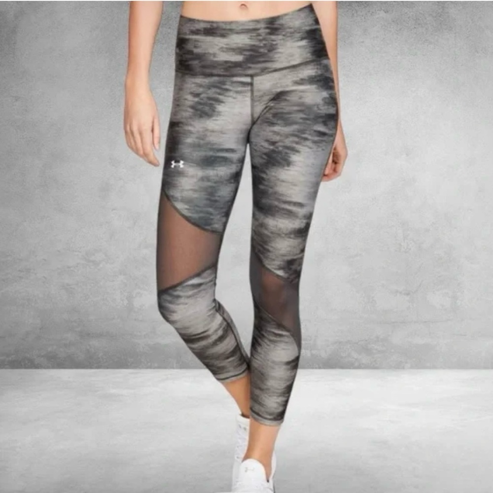 Under Armour Gray Leggings with Mesh Panels